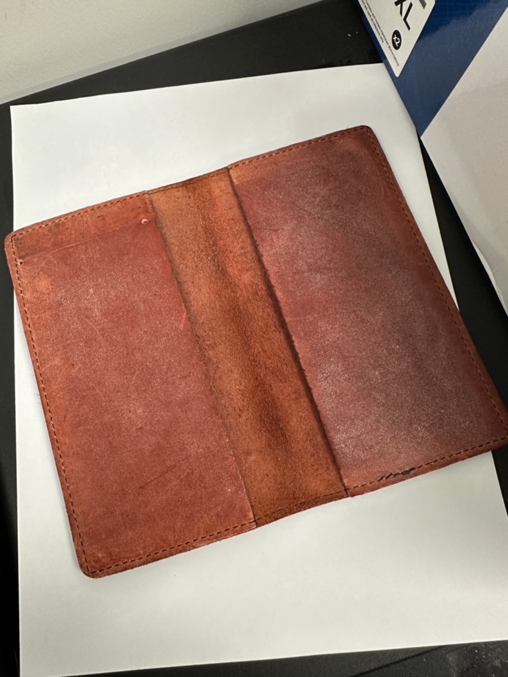 Handmade Vintage Brown Leather Wallet  Check book 4*6.75